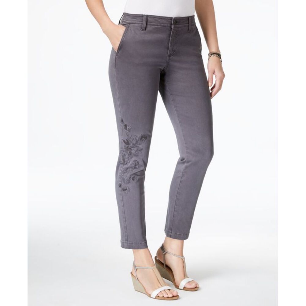 Style & Co Embroidered Skinny Pants